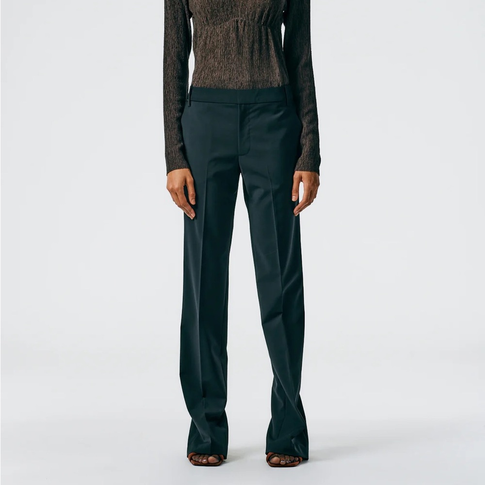 Tibi Black Tropical Wool Elfie Trouser With Slits Women's Size 10 Pants